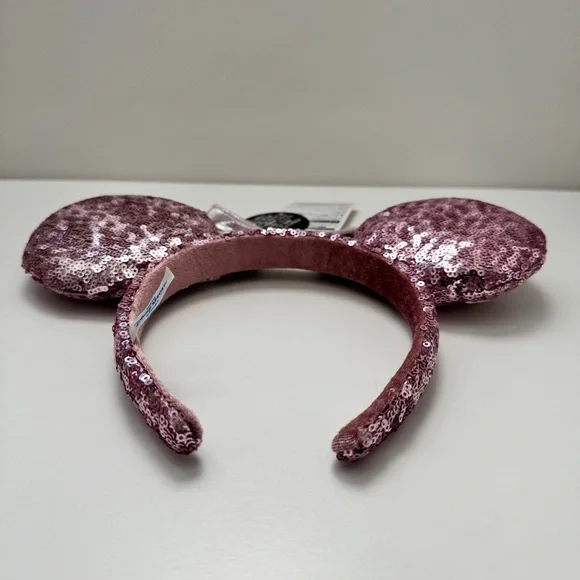 Tokyo Disney Pink Sequins Mickey Mouse Ears Hearts Bow Minnie Mouse Headband - Picture 5 of 6